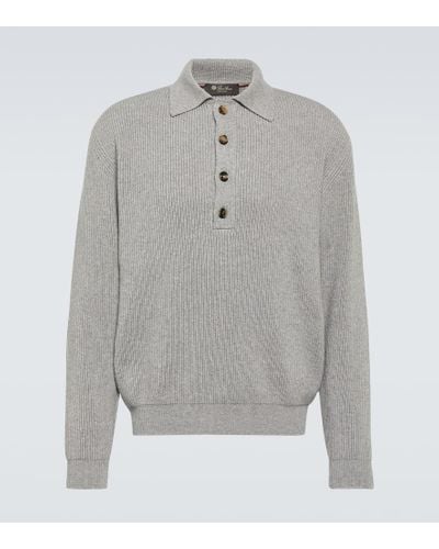Loro Piana Leth Cashmere Polo Sweater - Gray