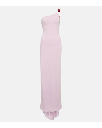 Magda Butrym Floral-applique One-shoulder Gown - Pink