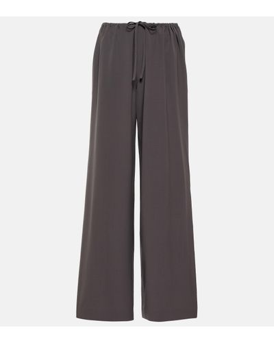 The Row Barrie Wide-leg Wool Trousers - Grey