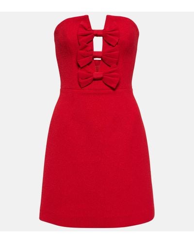 Rebecca Vallance Off-shoulder Bow-detail Minidress - Red