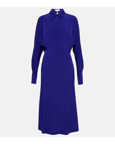 Victoria Beckham Wrap Cady Midi Dress - Blue