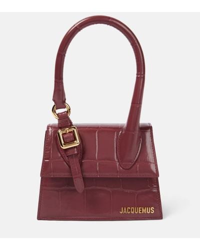 Jacquemus Le Chiquito Moyen Boucle Leather Tote Bag - Red