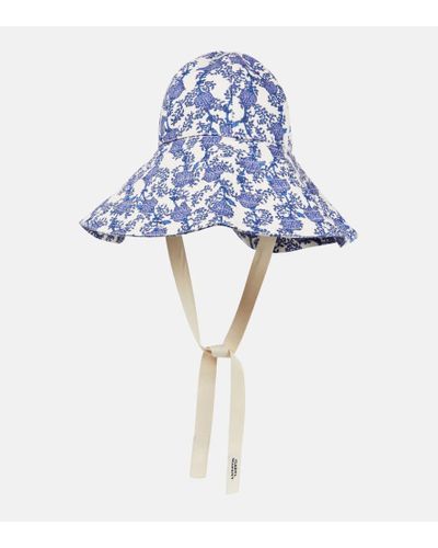 Isabel Marant Sombrero Edona de lona de algodon - Azul