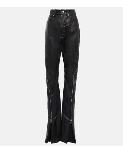 Rick Owens Wide-leg Leather Trousers - Black