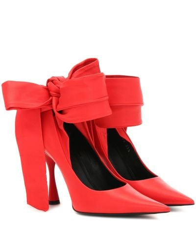Balenciaga Dance Knife Leather Pumps - Red