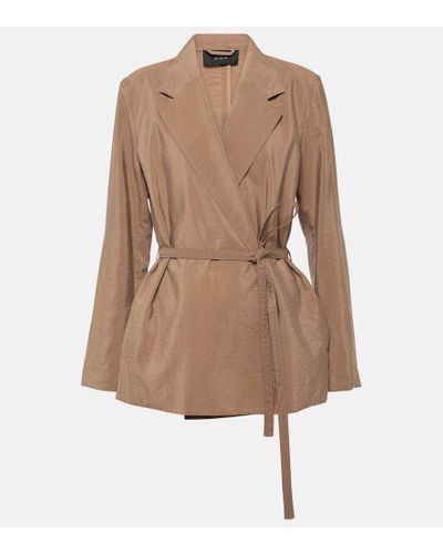 JOSEPH Blazer Mayet in twill di misto seta - Marrone