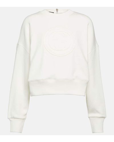 Gucci Sweatshirt Interlocking G aus Baumwoll-Jersey - Weiß