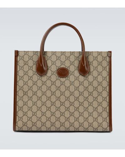 Gucci Retro Monogram-pattern Canvas Tote Bag - Brown