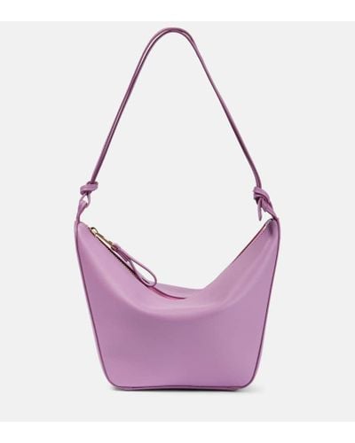 Loewe Hammock Mini Leather Shoulder Bag - Purple