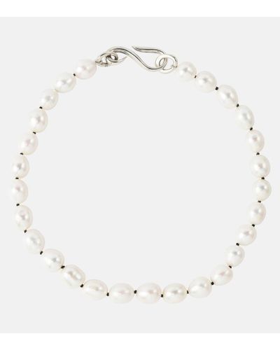 Sophie Buhai Collana Deco Collar in argento sterling con perle - Bianco