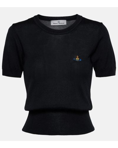 Vivienne Westwood T-shirt Bea in lana e seta - Nero