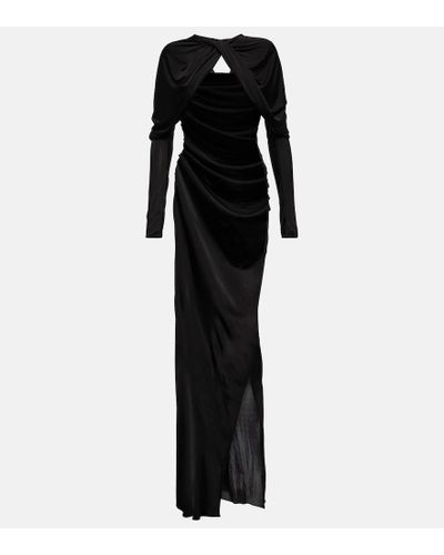 Saint Laurent Draped Cutout Gown - Black