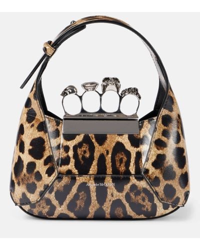 Alexander McQueen Jewelled Small Leopard-print Tote Bag - Multicolour