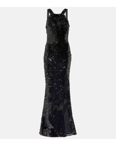 Roland Mouret Sequined Gown - Black