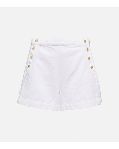 FRAME Shorts di jeans Sailor Snap a vita alta - Bianco