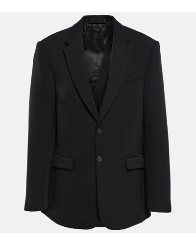 Wardrobe NYC Oversized Single-breasted Wool Blazer - Black