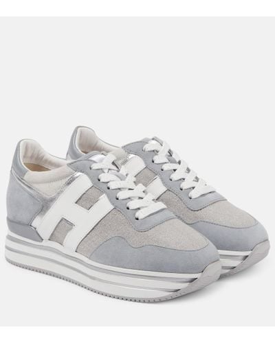 Hogan Sneakers Midi H222 in pelle con platform - Bianco