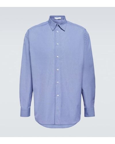 The Row Miller Cotton Oxford Shirt - Blue