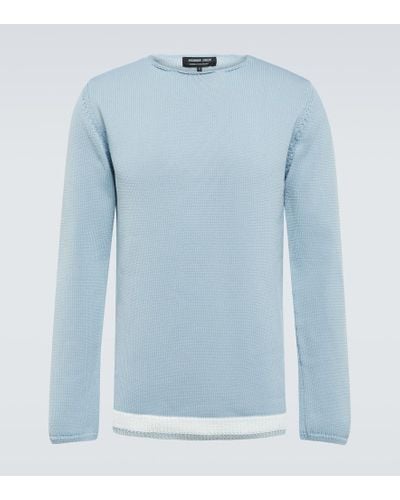 Comme des Garçons Pullover in jersey tinto in capo - Blu