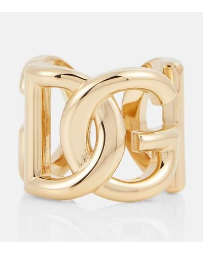 Dolce & Gabbana Anello dg logo oro in ottone - Metallizzato