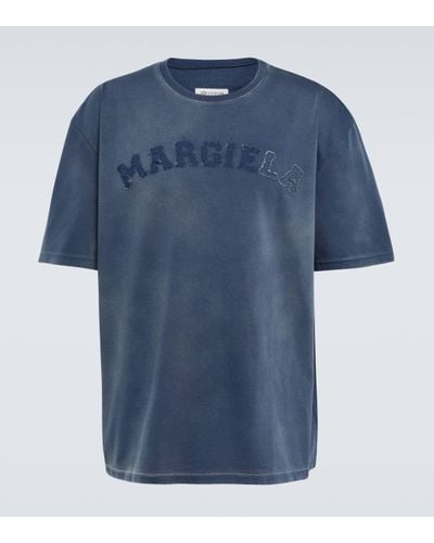 Maison Margiela Logo Cotton T-shirt - Blue