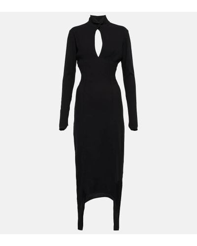 Patou Cutout Jersey Midi Dress - Black