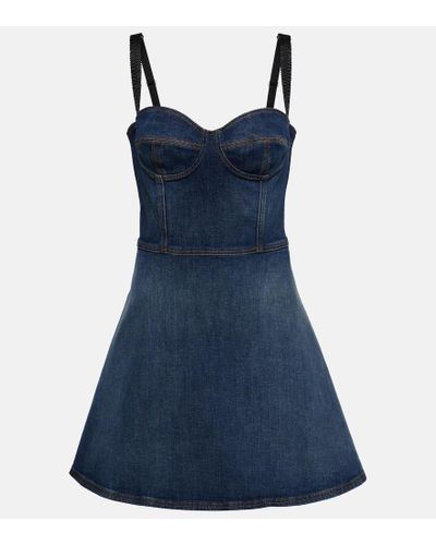 Dolce & Gabbana Miniabito bustier di jeans - Blu