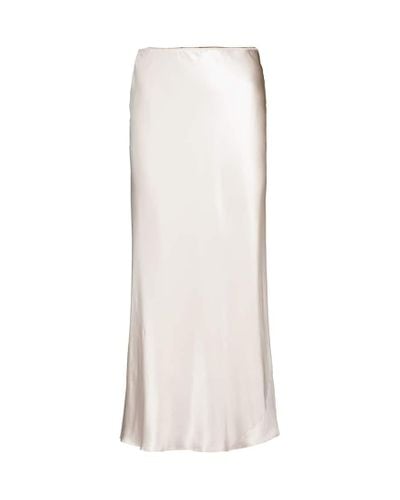 Dorothee Schumacher Sense Of Shine Silk Satin Midi Skirt - White
