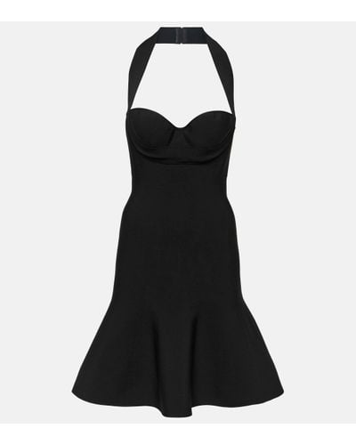 Alaïa Ribbed-knit Halterneck Minidress - Black