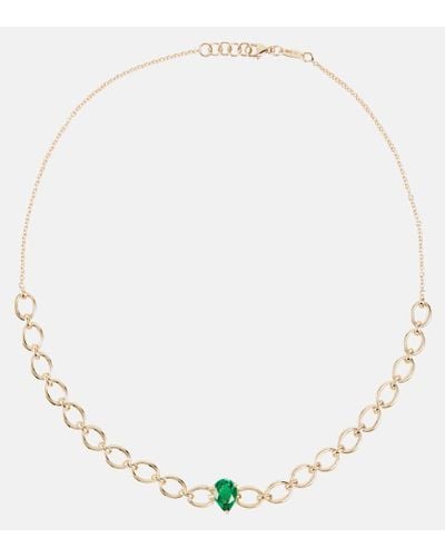 Nadine Aysoy Halskette Catena aus 18kt Gold mit Smaragden - Natur