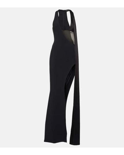 David Koma Cutout Satin Gown - Black