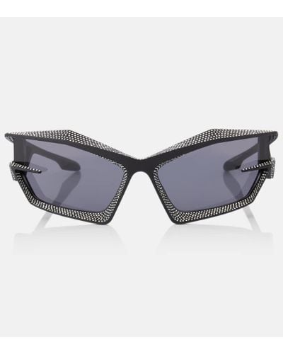 Givenchy Giv Cut Crystal-embellished Shield Sunglasses - Blue