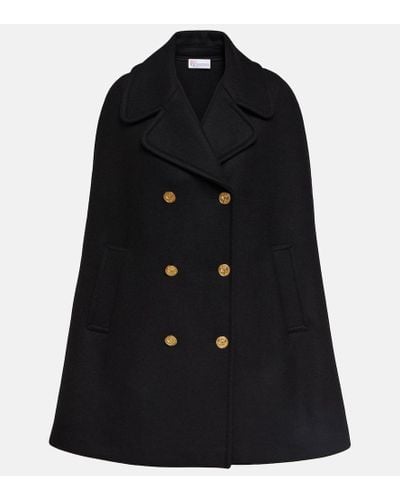 RED Valentino Double-breasted Wool-blend Cape - Black