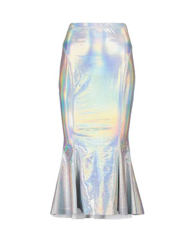 Norma Kamali Holographic Jersey Midi Skirt - Multicolor