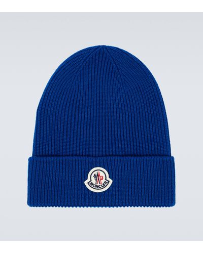 Moncler Bonnet en laine vierge - Bleu