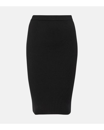 Saint Laurent Wool-blend Pencil Skirt - Black