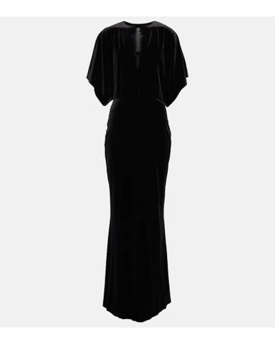 Norma Kamali Obie Velour Gown - Black