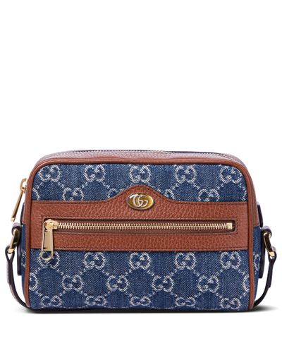 Gucci Ophidia GG Mini Denim Crossbody Bag in Blue - Lyst