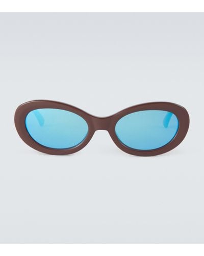 Dries Van Noten X Linda Farrow Oval Sunglasses - Blue