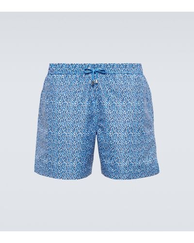 Sunspel Printed Swim Shorts - Blue