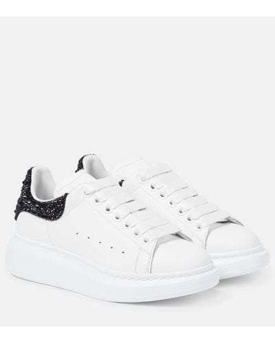 Alexander McQueen Oversize Trainers With Strass Black Spoiler - White
