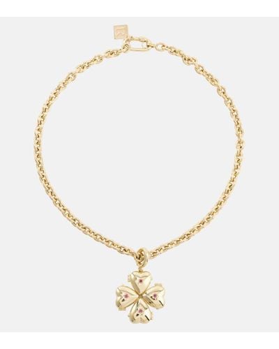 Lauren Rubinski Bruno 14kt Gold Pendant Necklace With Tourmalines - Metallic