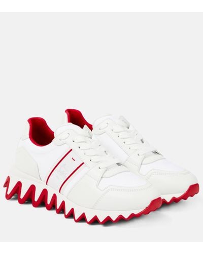 Christian Louboutin Nastroshark Donna Leather And Canvas Trainers - Red