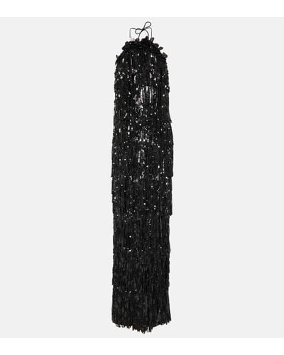 Carolina Herrera Sequinned Halterneck Gown - Black