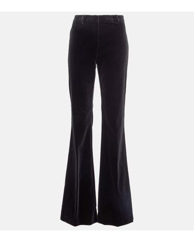 Etro High-rise Cotton Velvet Flared Pants - Blue