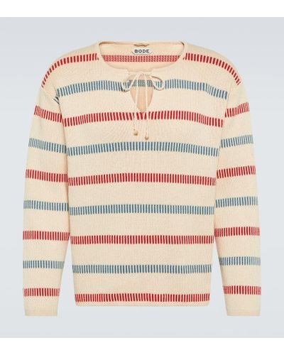 Bode Bay Stripe Cotton Sweater - Pink