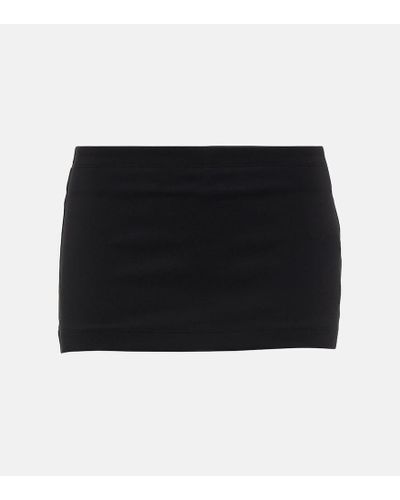 Balenciaga Cycling Jersey Crepe Miniskirt - Black
