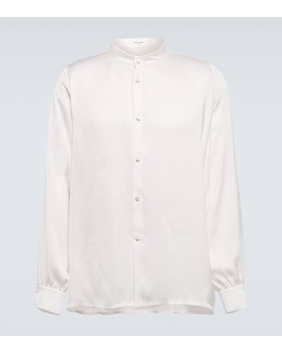 Saint Laurent Silk Satin Shirt - White
