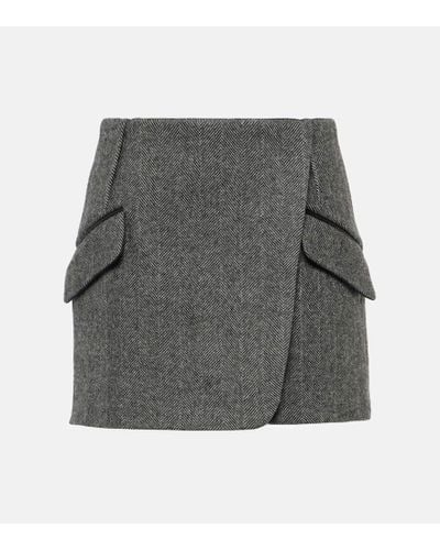 Jonathan Simkhai Payton Checked Wool-blend Miniskirt - Gray