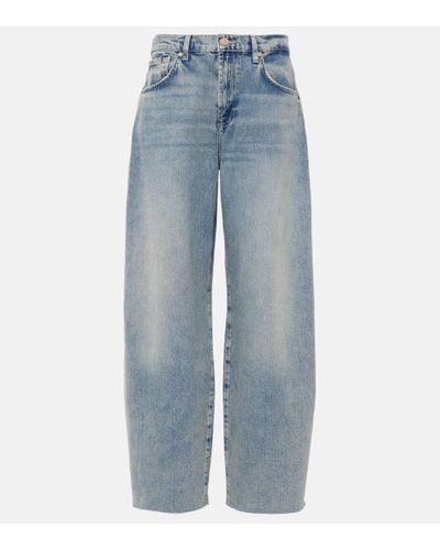 7 For All Mankind Bonnie High-rise Wide-leg Jeans - Blue
